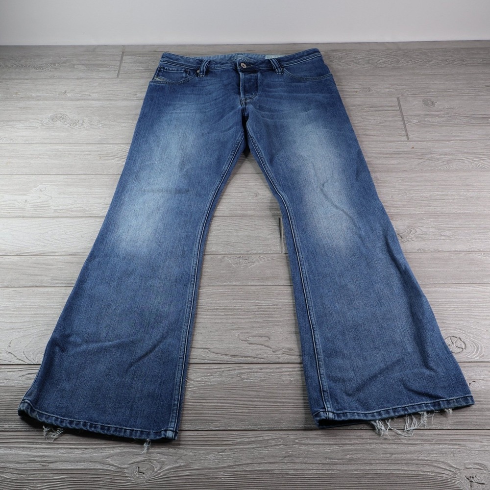 Diesel Zaf Bootcut Jeans Men's 33x31 Blue Wash Button Fly 0072J